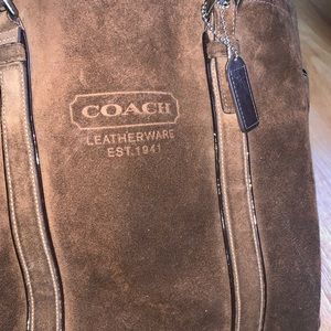Suede Coach Tote Bag